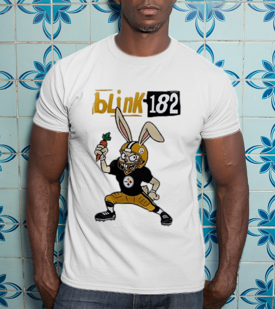 Blink 182 Pittsburgh Steelers Rabbit Football T-Shirt