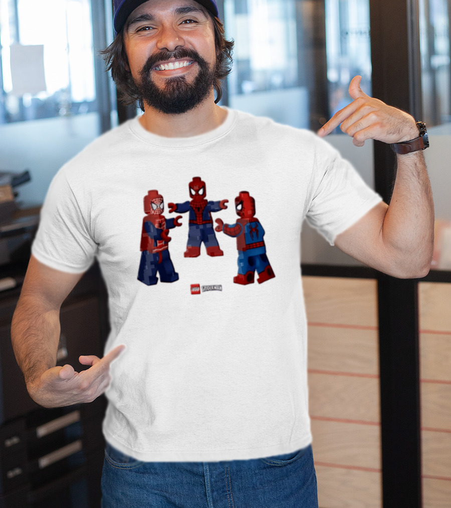 LEGO Spider Man Three Figures Meme Poses T-Shirt