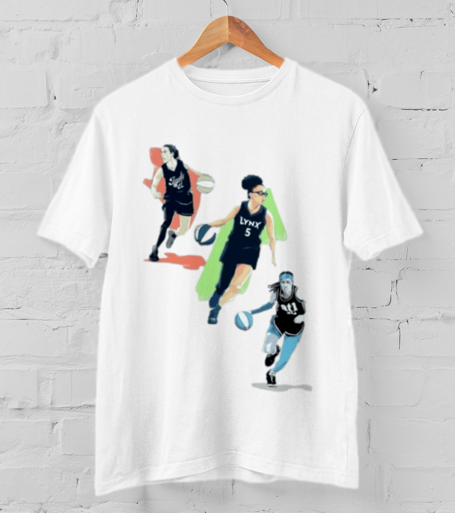 WNBA Players Indy 22 Lynx 5 Atlanta 10 Basketball Action T-Shirt
