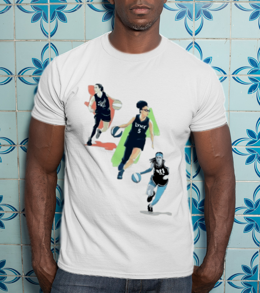 WNBA Players Indy 22 Lynx 5 Atlanta 10 Basketball Action T-Shirt