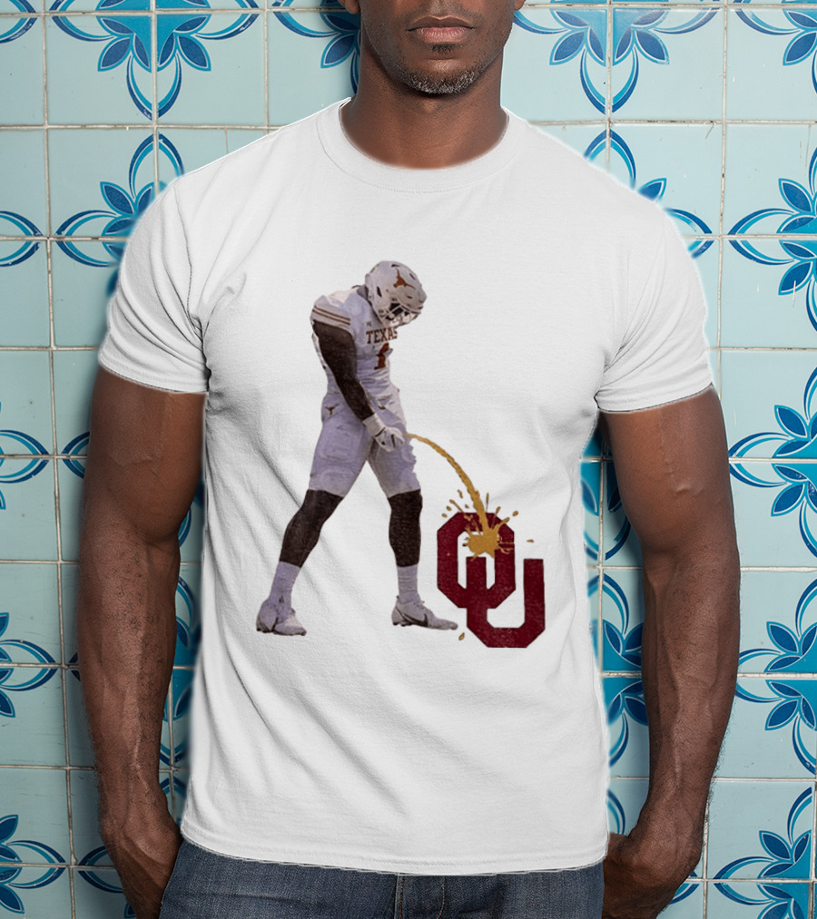 Texas Longhorns Xavier Worthy #1 Pee On Oklahoma Sooners OU Football Rivalry T-Shirt