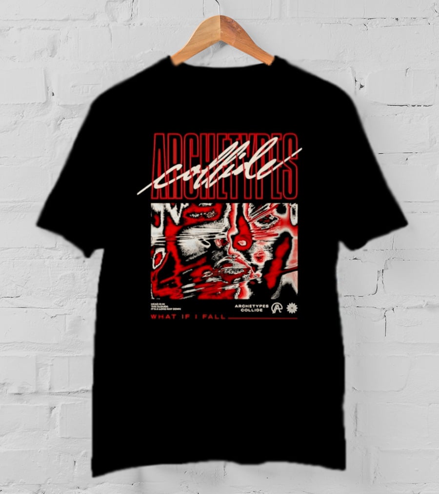 Archetypes Collide What If I Fall Head Is In The Clouds Abstract Red Faces T-Shirt