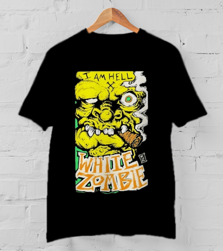 White Zombie I Am Hell Heavy Metal Band Artwork Monster Face T-Shirt