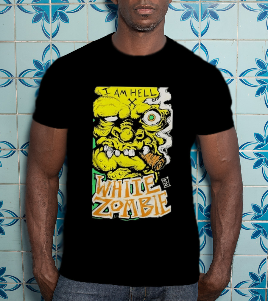 White Zombie I Am Hell Heavy Metal Band Artwork Monster Face T-Shirt