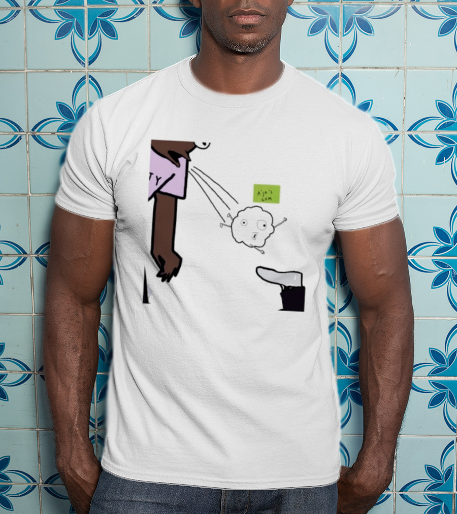 A'ja Wilson Pregame Gum Out Of Her Mouth Cartoon Style Humor T-Shirt