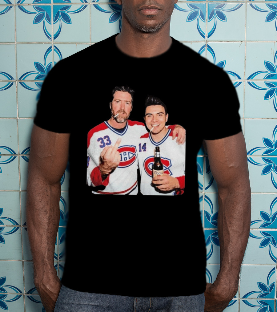 Patrick Roy Nick Suzuki Coors Montreal Canadiens Middle Finger Smoking T-Shirt