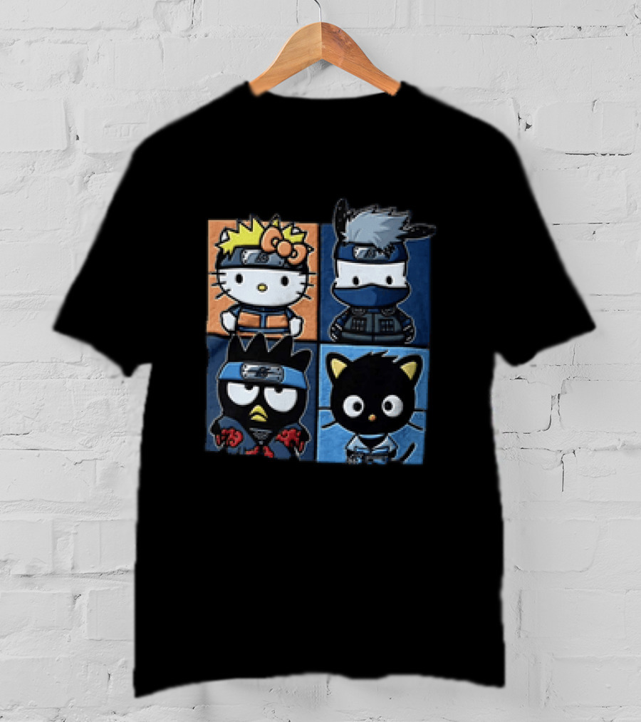 Hello Kitty Naruto Crossover With Sanrio Characters Mashup T-Shirt