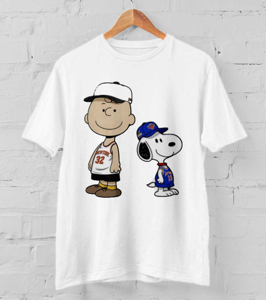 Charlie Brown Snoopy New York Knicks NBA 2026 Basketball Fans T-Shirt