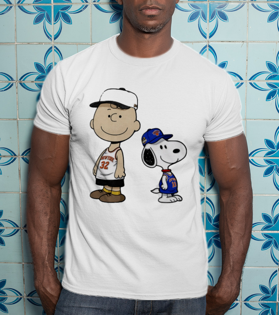 Charlie Brown Snoopy New York Knicks NBA 2026 Basketball Fans T-Shirt