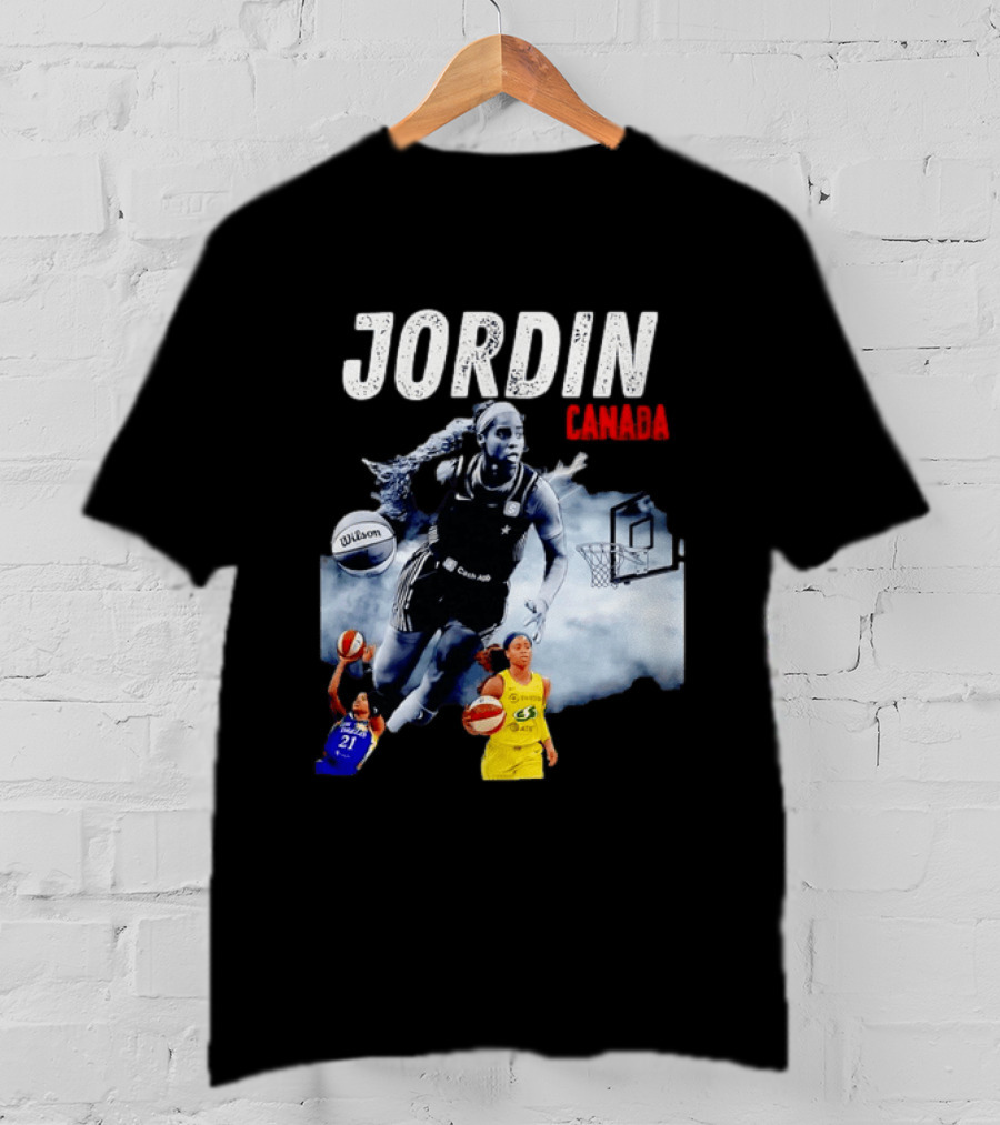 Jordin Canada Los Angeles Basketball Star Wilson Ball Slam Dunk T-Shirt