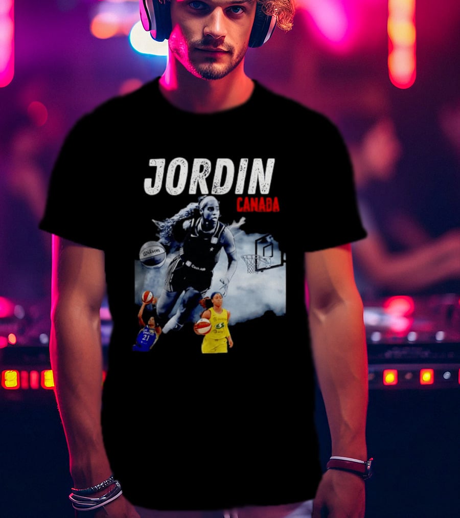 Jordin Canada Los Angeles Basketball Star Wilson Ball Slam Dunk T-Shirt