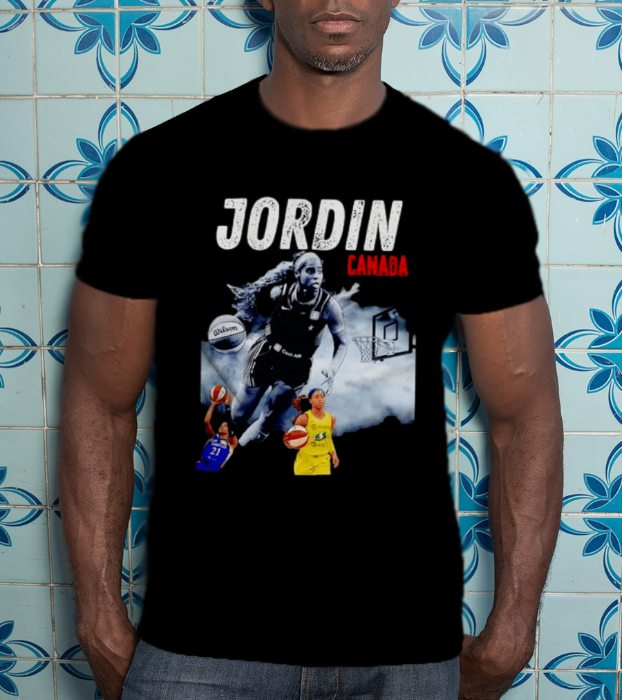 Jordin Canada Los Angeles Basketball Star Wilson Ball Slam Dunk T-Shirt