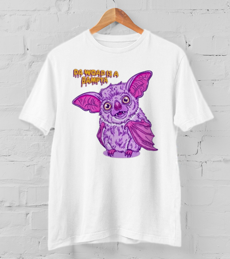 Da Woad Is A Bampya Purple Bat Vampire Cartoon T-Shirt