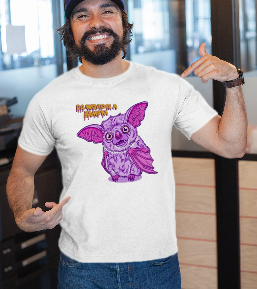Da Woad Is A Bampya Purple Bat Vampire Cartoon T-Shirt