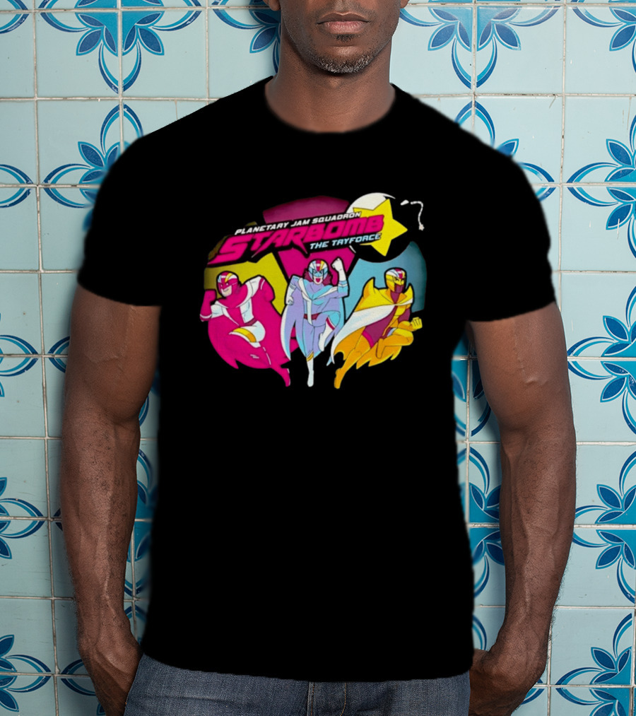 Planetary Jam Squadron Starbomb The Tryforce Retro Heroes T-Shirt