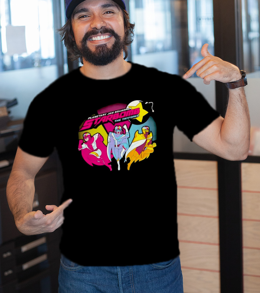 Planetary Jam Squadron Starbomb The Tryforce Retro Heroes T-Shirt