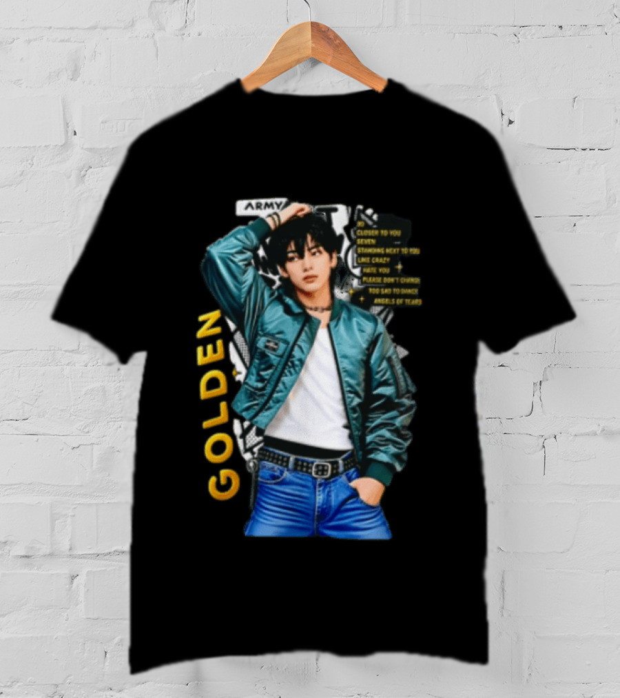 Jungkook Seven Golden Army Bomber Jacket Fashion Trend T-Shirt