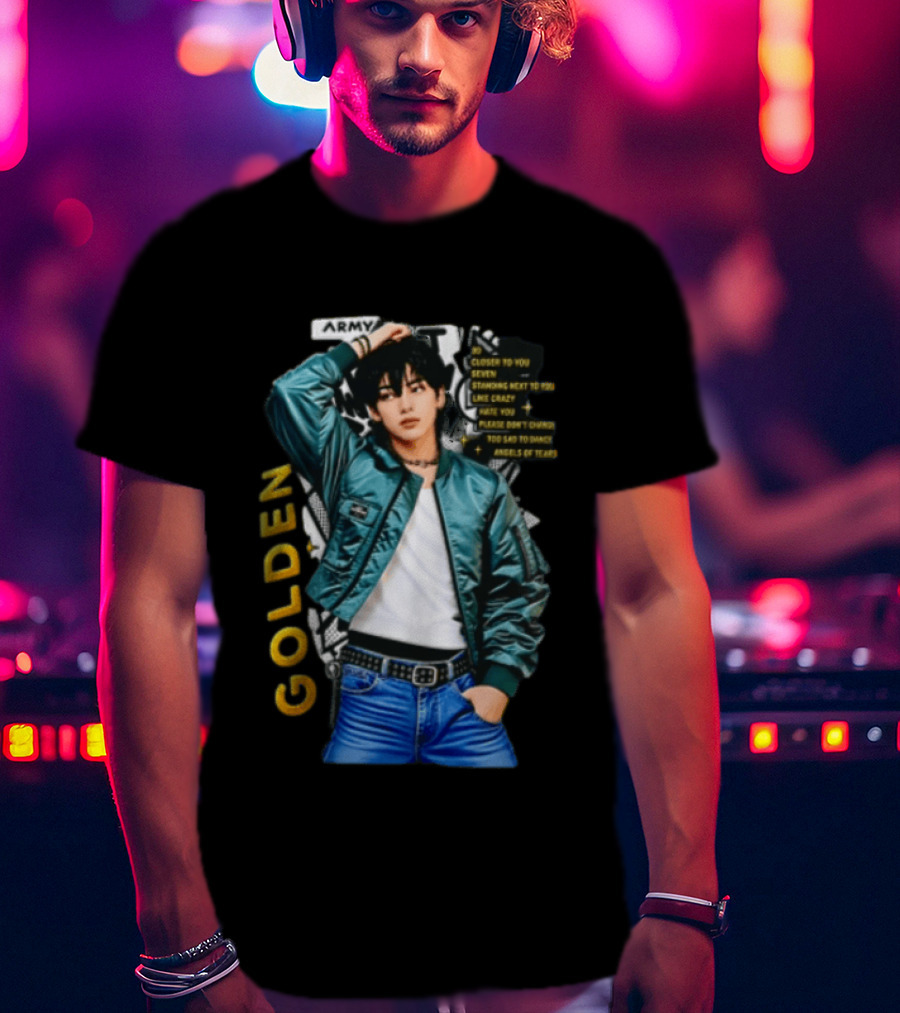 Jungkook Seven Golden Army Bomber Jacket Fashion Trend T-Shirt