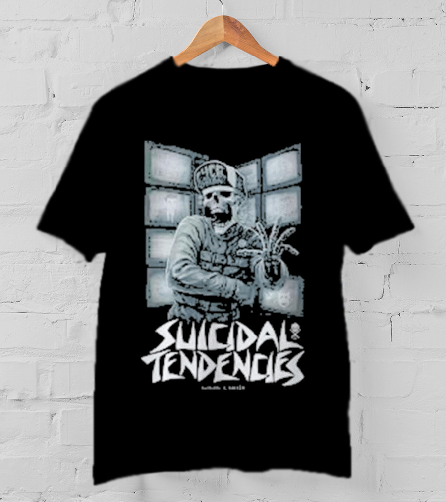 Suicidal Tendencies Institutionalized Skeleton Holding Beaker By Jim 'Taz' Evans T-Shirt