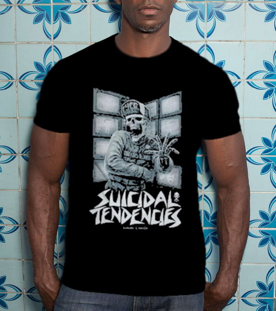 Suicidal Tendencies Institutionalized Skeleton Holding Beaker By Jim 'Taz' Evans T-Shirt