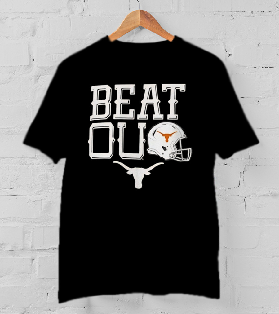 Texas Longhorns Beat OU Red River Rivalry Football Helmet Longhorn T-Shirt