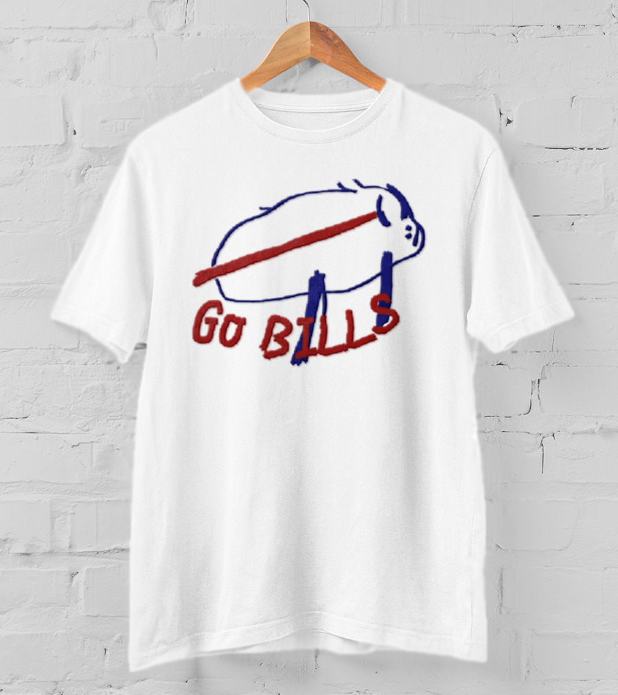 Buffalo Bills Go Bills Sketch Drawing Josh Allen T-Shirt