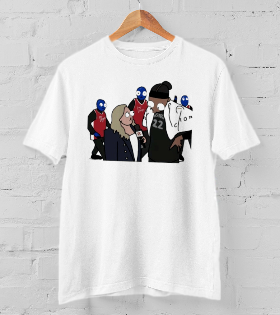 Las Vegas Aces A'ja Wilson Interviewed By Holly Rowe With Blue Men Group T-Shirt