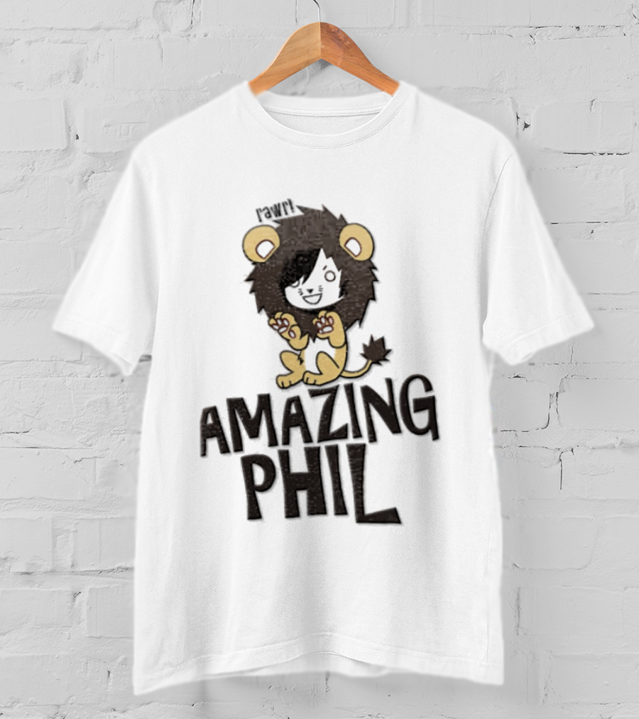 Amazing Phil Phil Rawr Cartoon Boy Wearing Lion T-Shirt