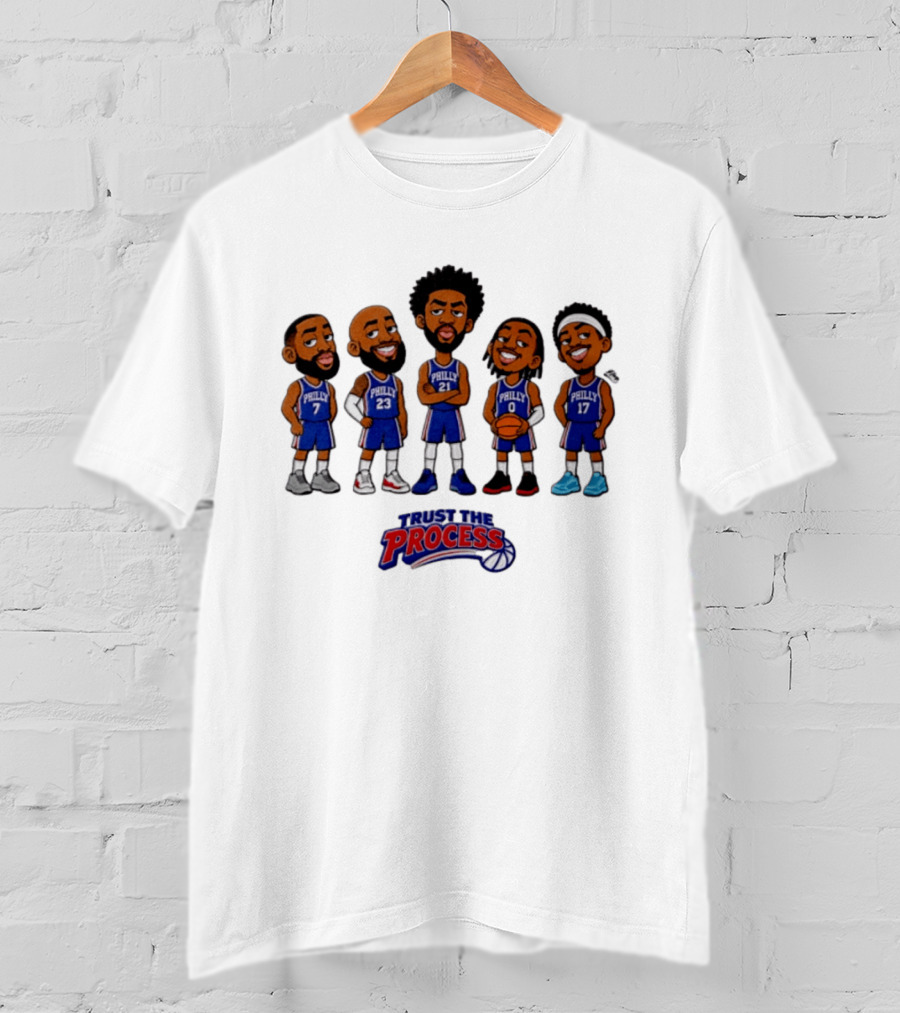Philadelphia 76ers Trust The Process Caricature Philly Basketball Team T-Shirt