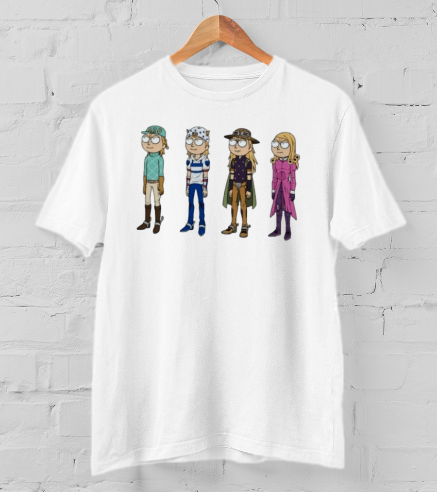 Rick And Morty JoJo's Bizarre Adventure Crossover Characters Fan T-Shirt