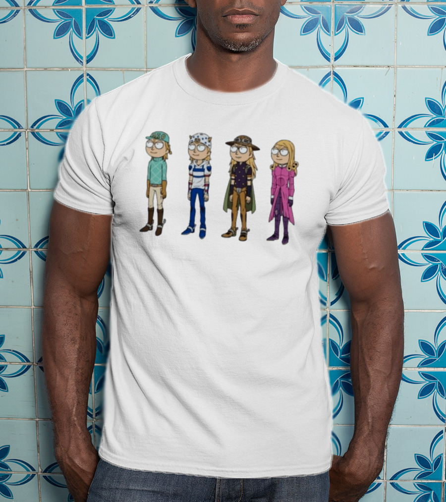 Rick And Morty JoJo's Bizarre Adventure Crossover Characters Fan T-Shirt