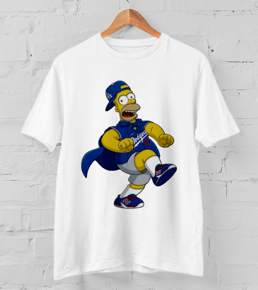 Shohei Ohtani Homer Simpson Los Angeles Dodgers MLB Cartoon T-Shirt