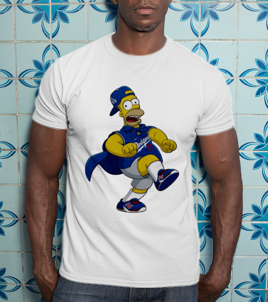 Shohei Ohtani Homer Simpson Los Angeles Dodgers MLB Cartoon T-Shirt