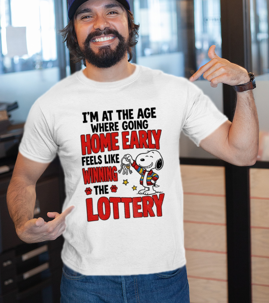 Snoopy Going Home Early Feels Like Winning The Lottery T-Shirt
