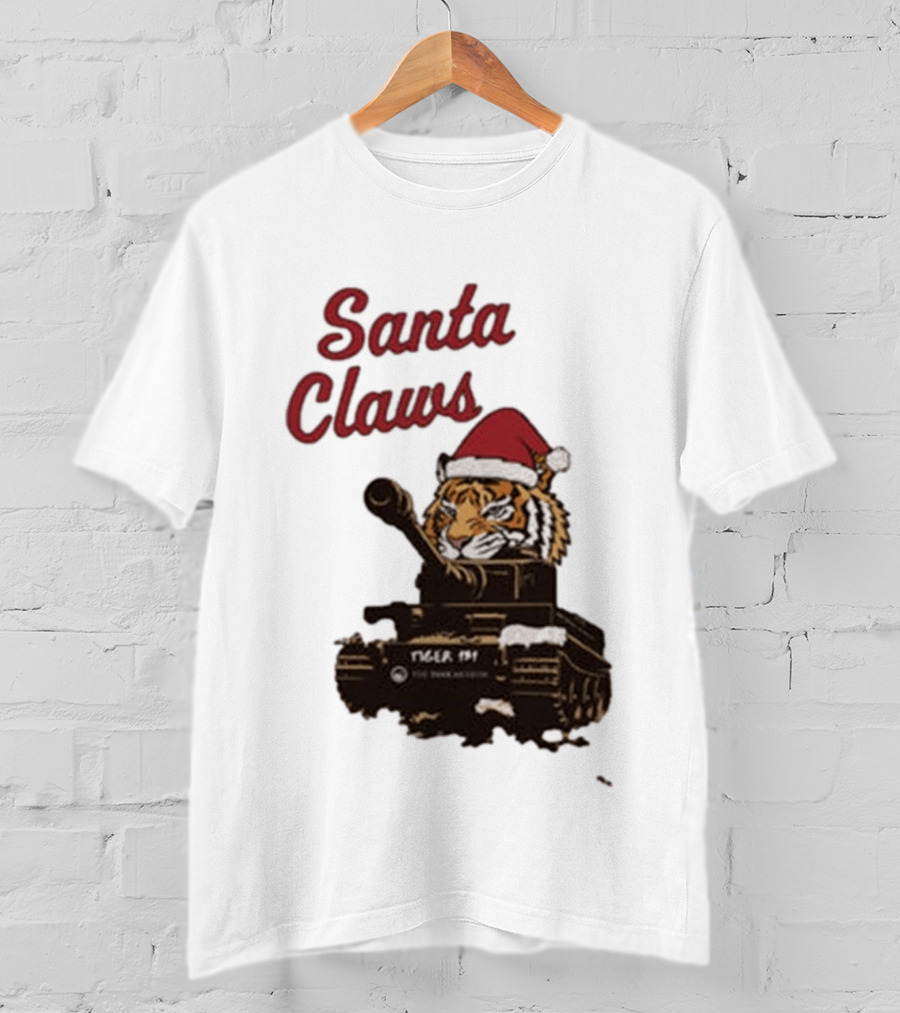 Santa Claws Tiger 131 Tank Museum Christmas T-Shirt