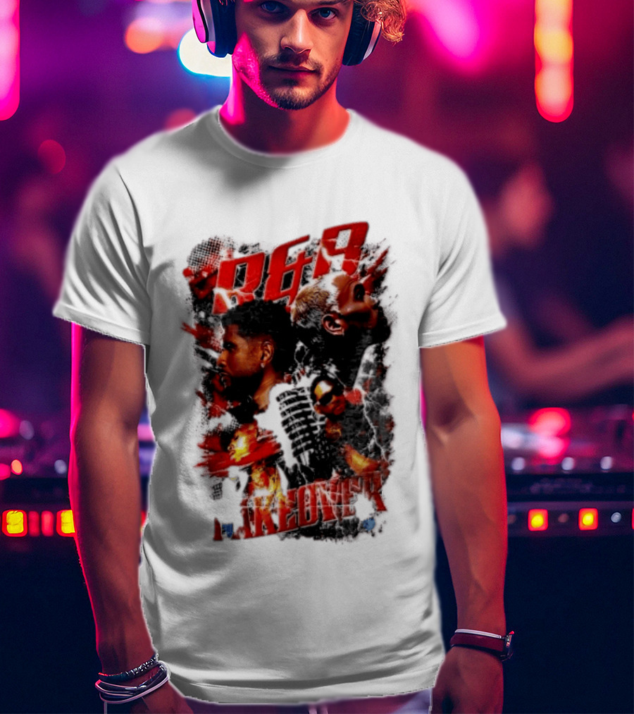 Usher Chris Brown R&B Takeover Singing Lightning Collage T-Shirt