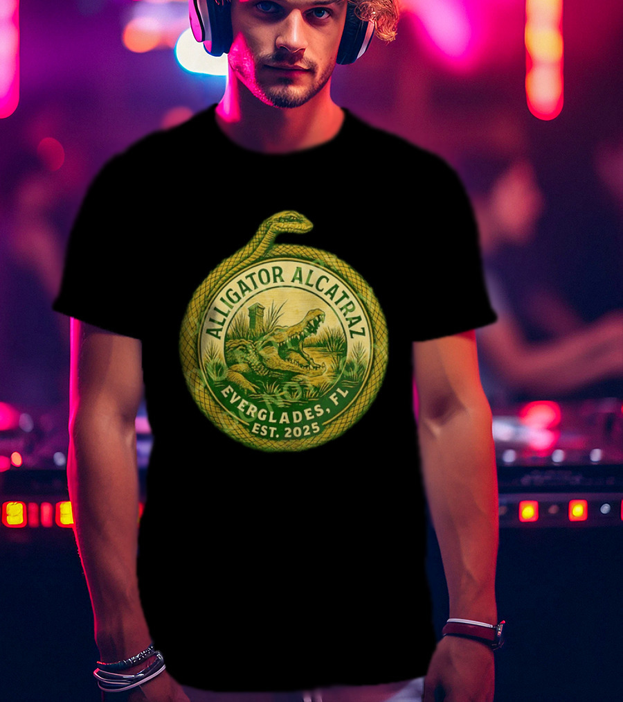 Alligator Alcatraz Everglades Florida Est. 2025 Snake And Reptile T-Shirt