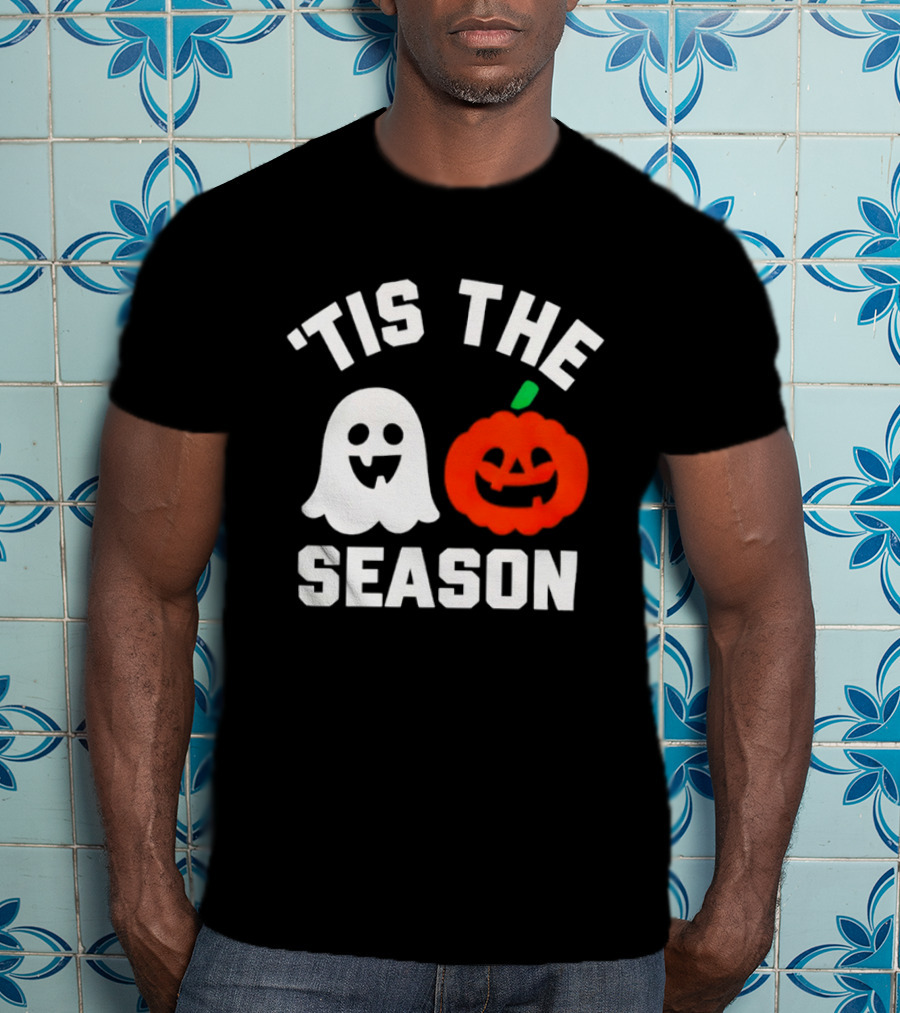 Tis The Season Ghost And Pumpkin Halloween T-Shirt