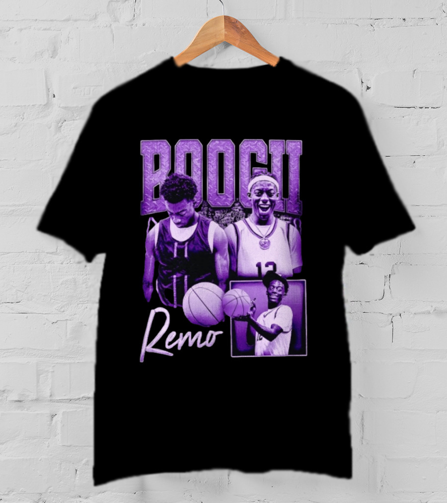 Boogii Remo 12 Basketball Player Retro Style Purple Aesthetic T-Shirt