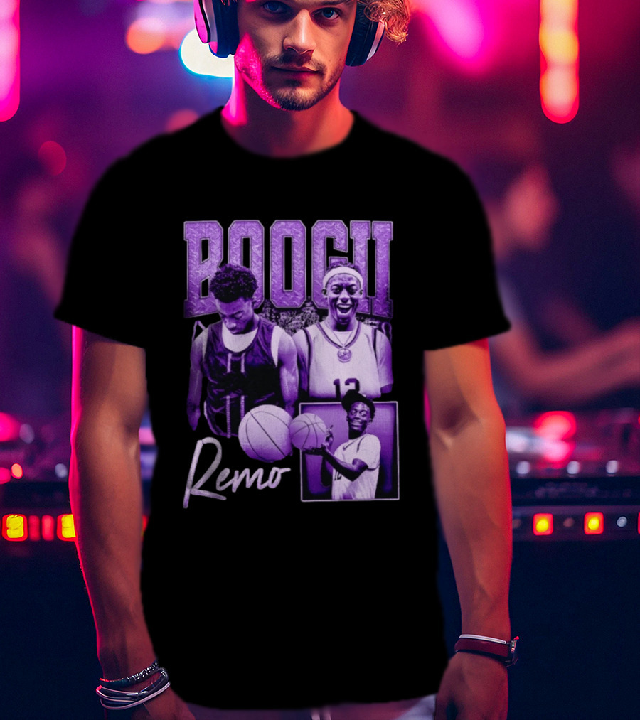 Boogii Remo 12 Basketball Player Retro Style Purple Aesthetic T-Shirt
