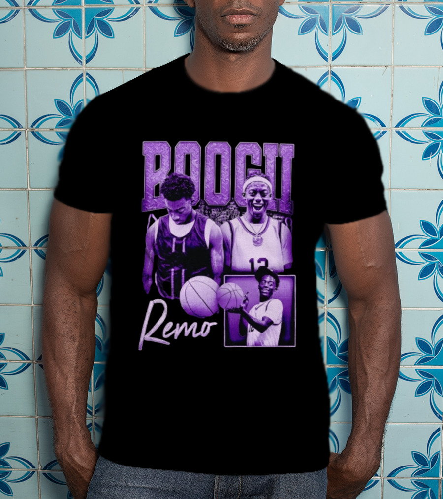 Boogii Remo 12 Basketball Player Retro Style Purple Aesthetic T-Shirt