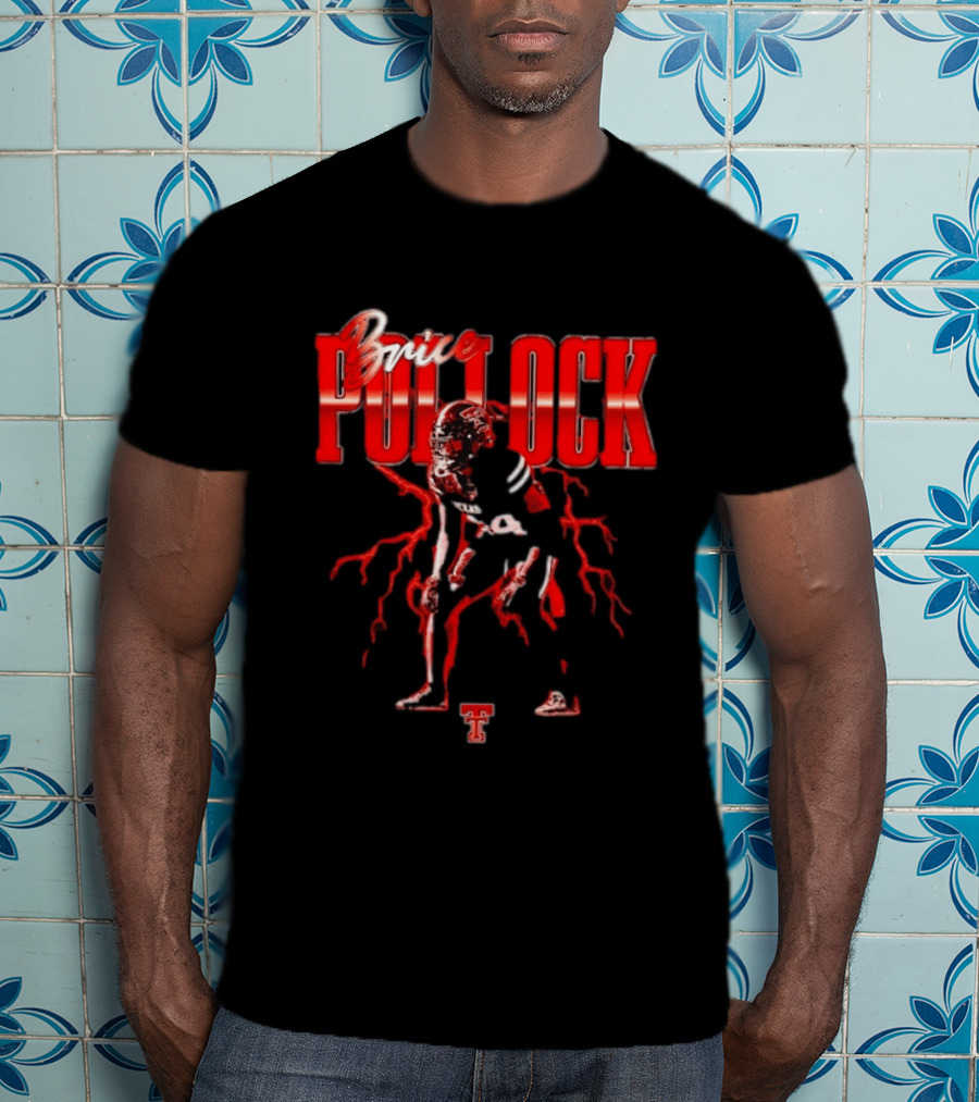 Brice Pollock Texas Tech Red Raiders Football Player Art With Team T-Shirt