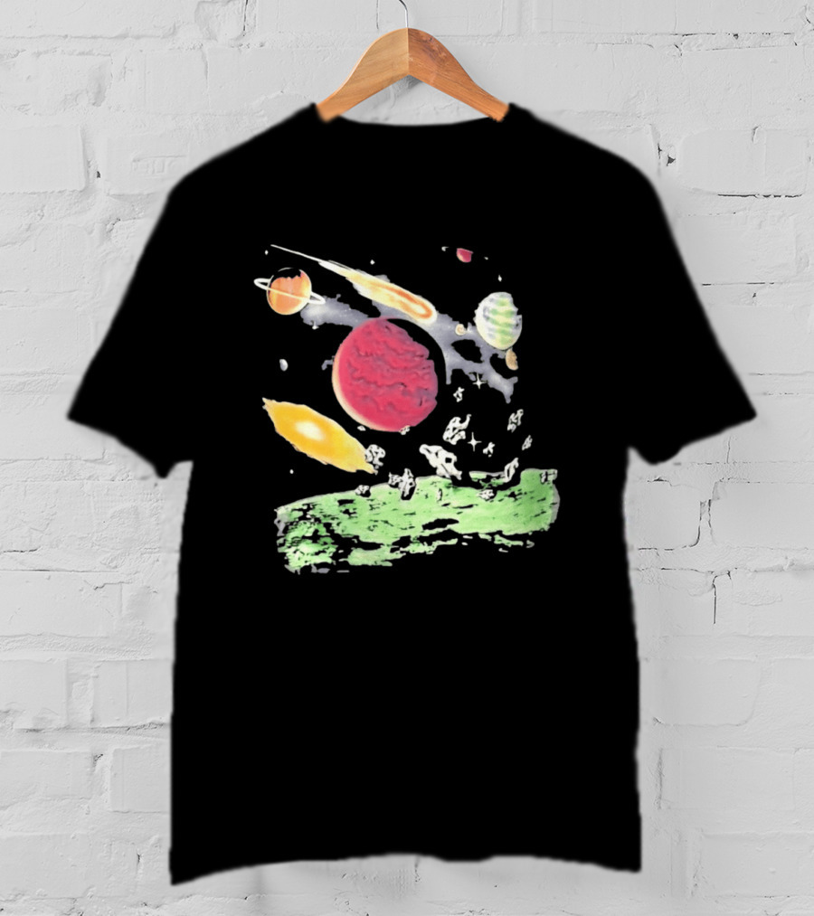 Space Galaxy Planet Asteroid Field Colorful Cosmic Scene T-Shirt