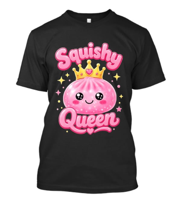 Squishy Queen Kawaii Mochi Pink Princess Cute Crown Stars T-Shirt