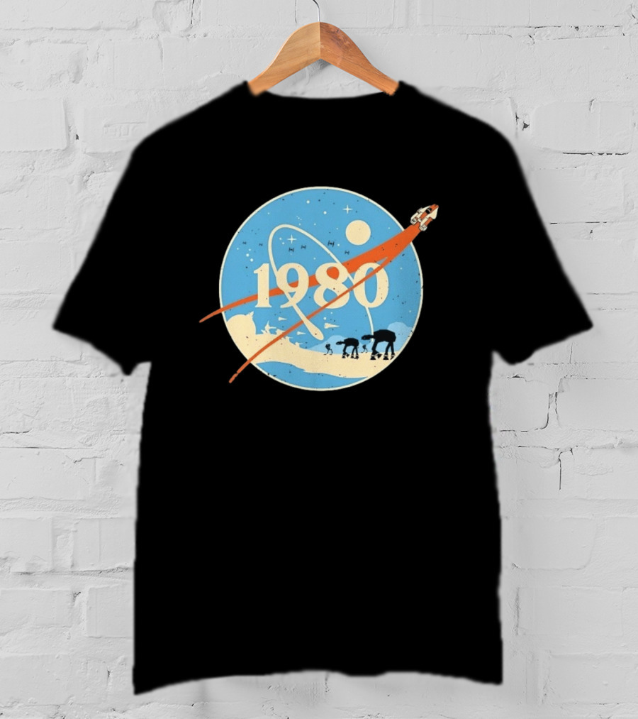 Star Wars 1980 Space Mission Inspired By Empire Strikes Back NASA Style Logo With AT AT Walkers T-Shirt