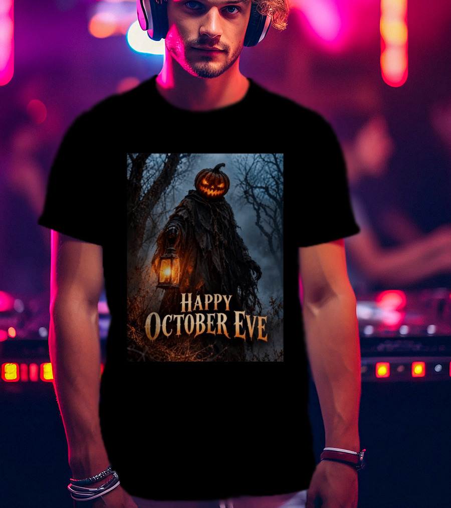 Happy October Eve Halloween Pumpkin Lantern Vibes T-Shirt