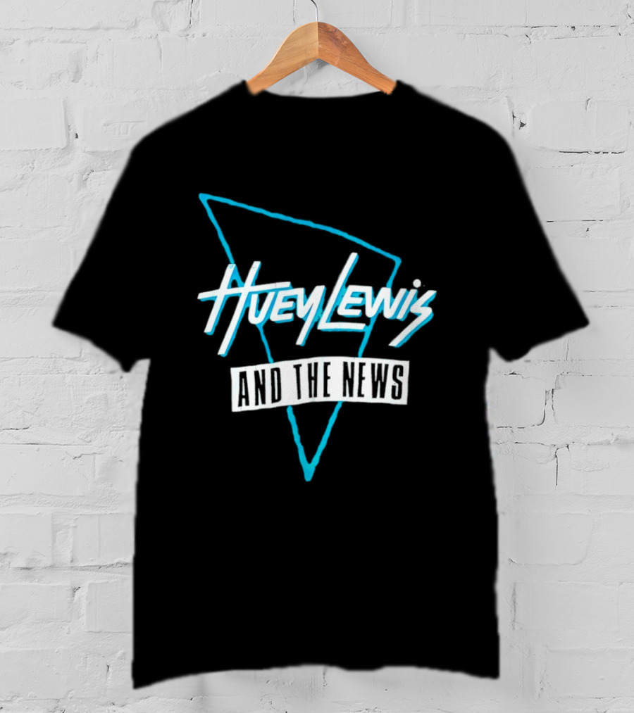 Huey Lewis And The News Retro Logo Triangular T-Shirt