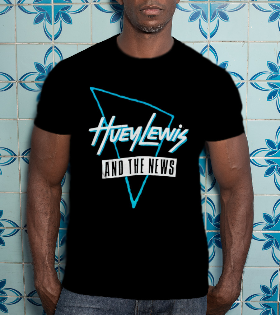 Huey Lewis And The News Retro Logo Triangular T-Shirt