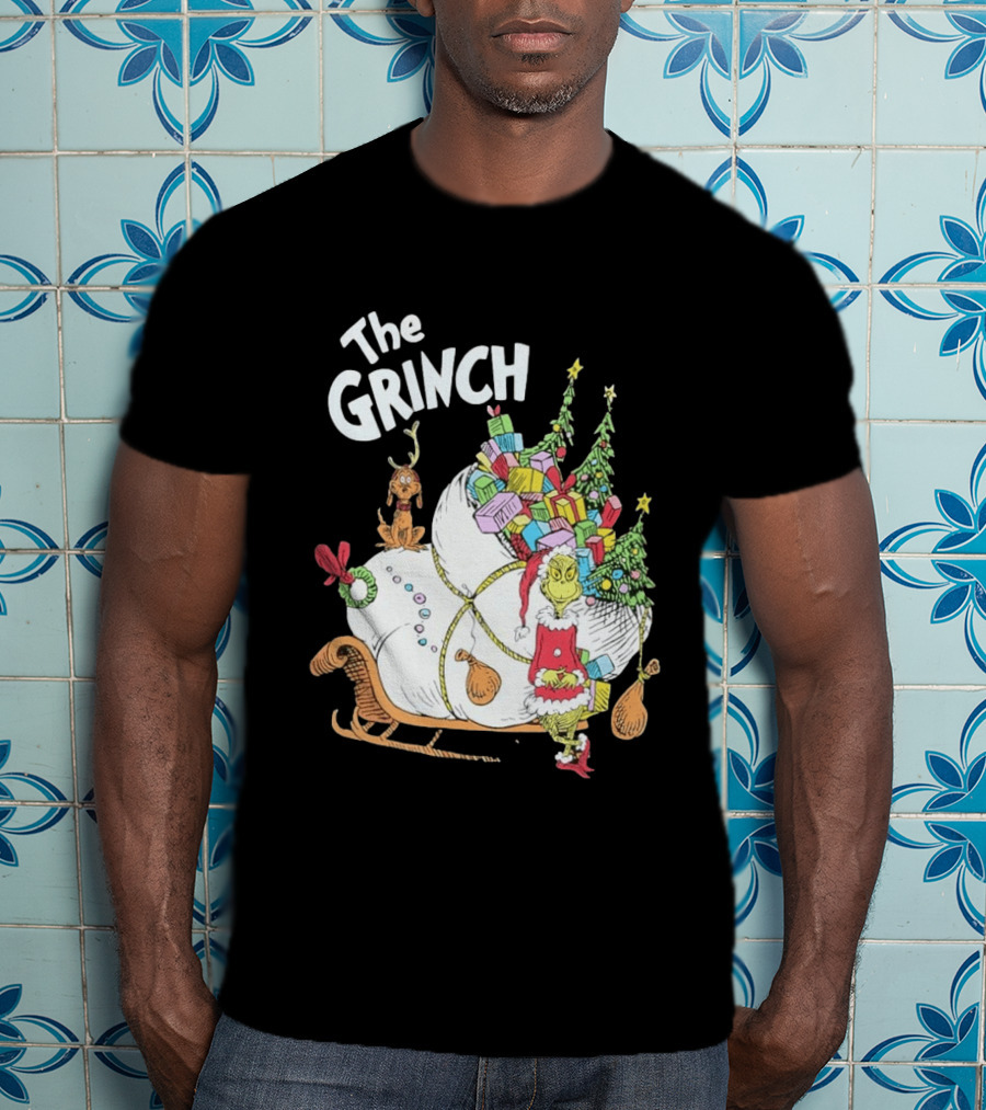 The Grinch Christmas Sleigh With Max And Presents T-Shirt