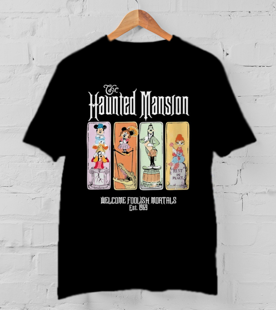The Haunted Mansion Welcome Foolish Mortals Est 1969 Distressed T-Shirt